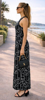B&W line art racerback dress OddOneOut