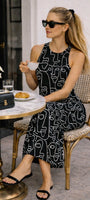 B&W line art racerback dress OddOneOut