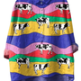 Cownival Shirt oversized with colorful stripes and playful black and white cow prints for a fun fashion statement.