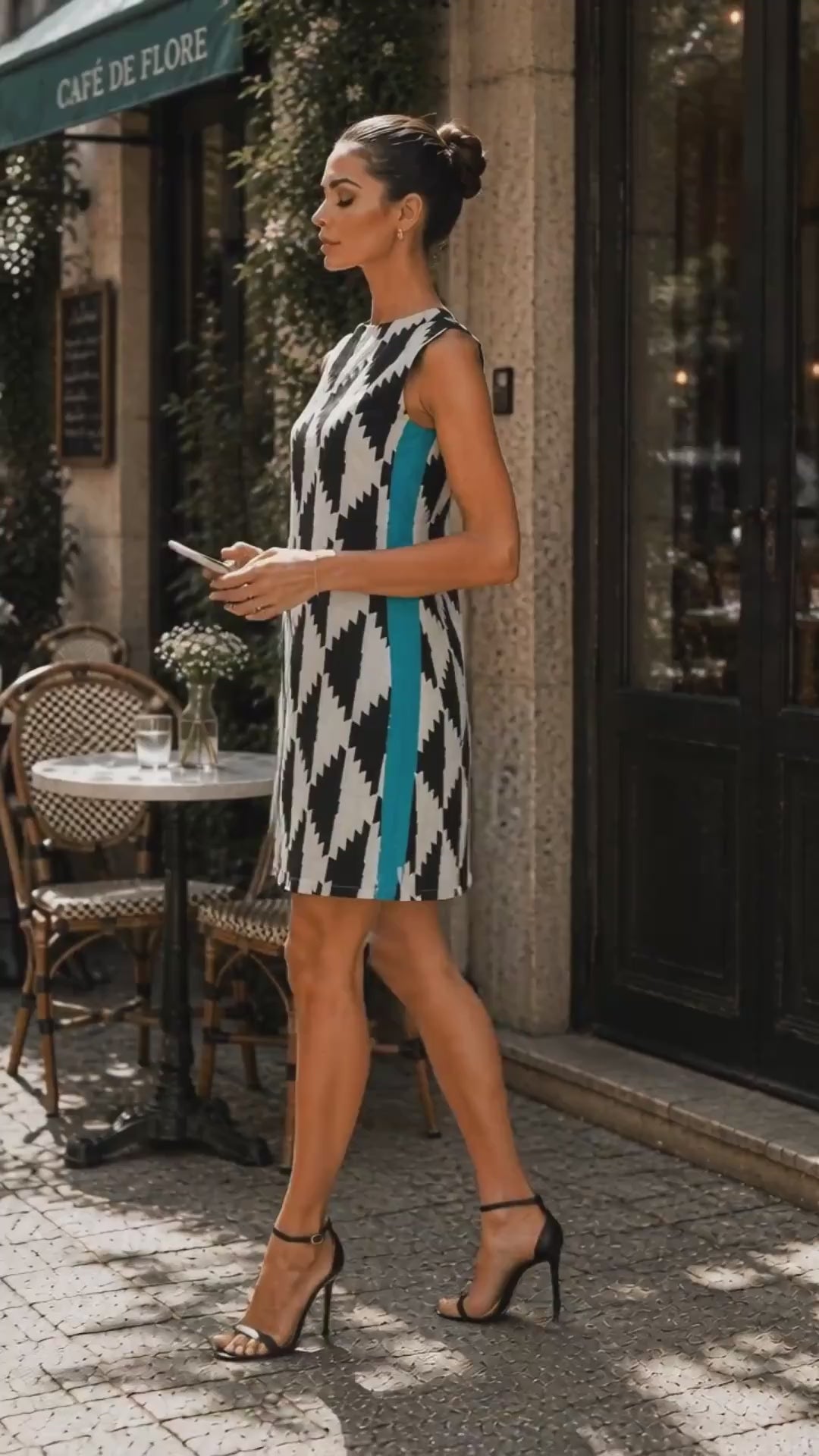Aztech Blue & White short dress
